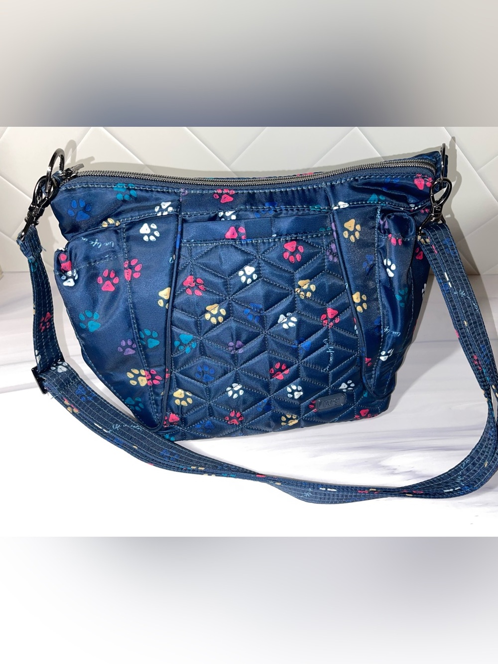 Lug Mini Shuffle Paws Navy crossbody - excellent condition!